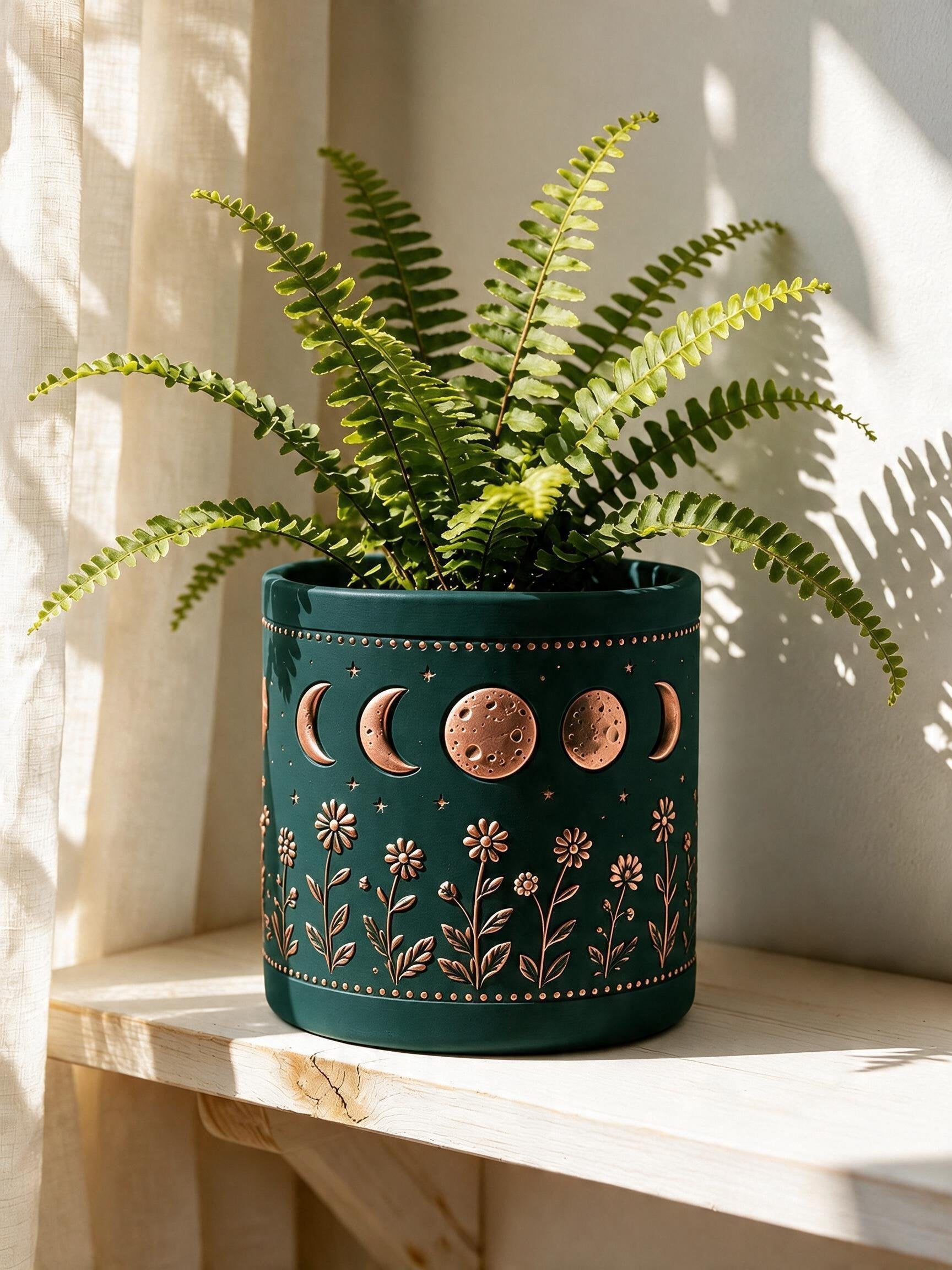 Midnight Moon Phase Planter