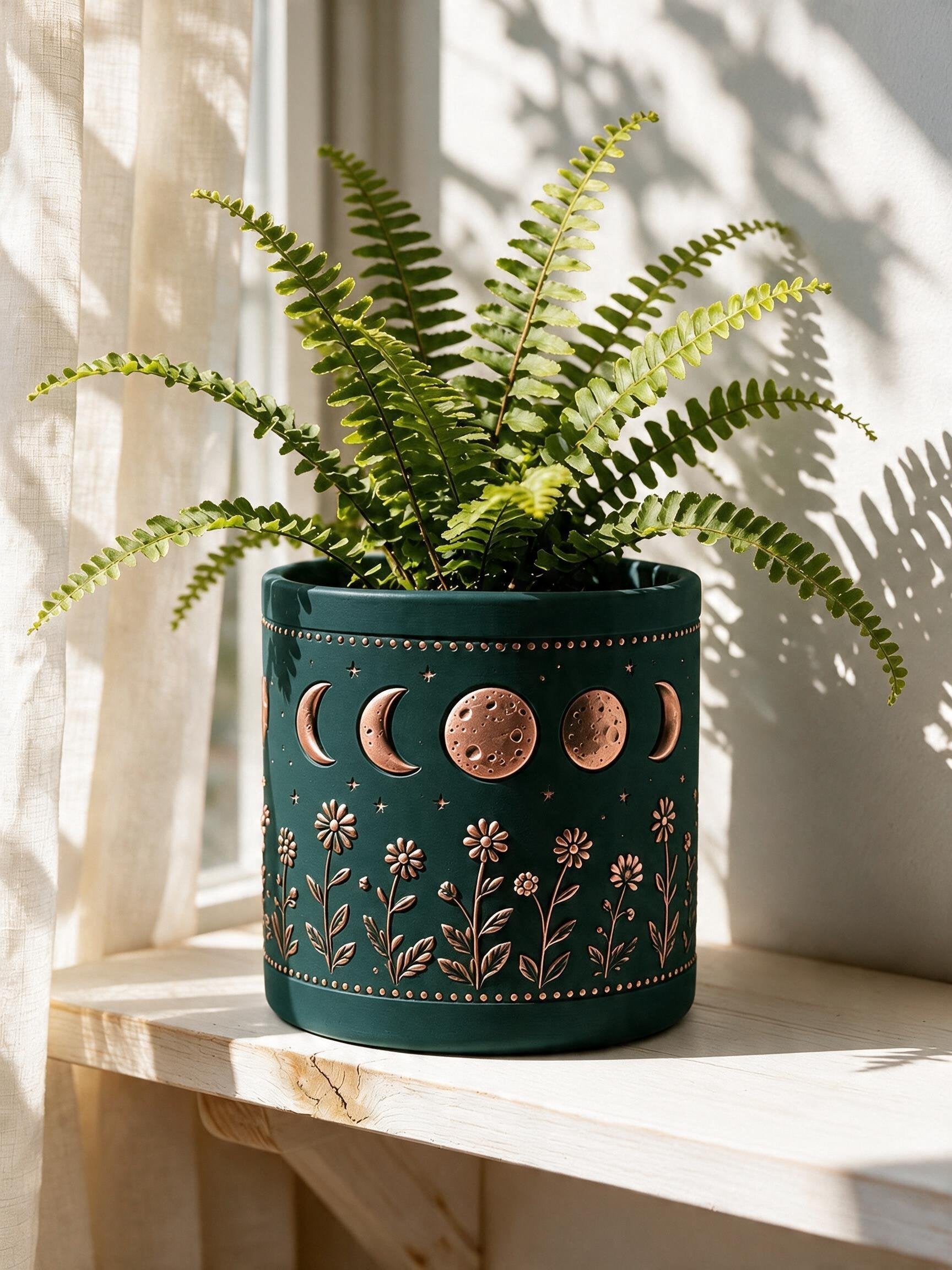 Midnight Moon Phase Planter